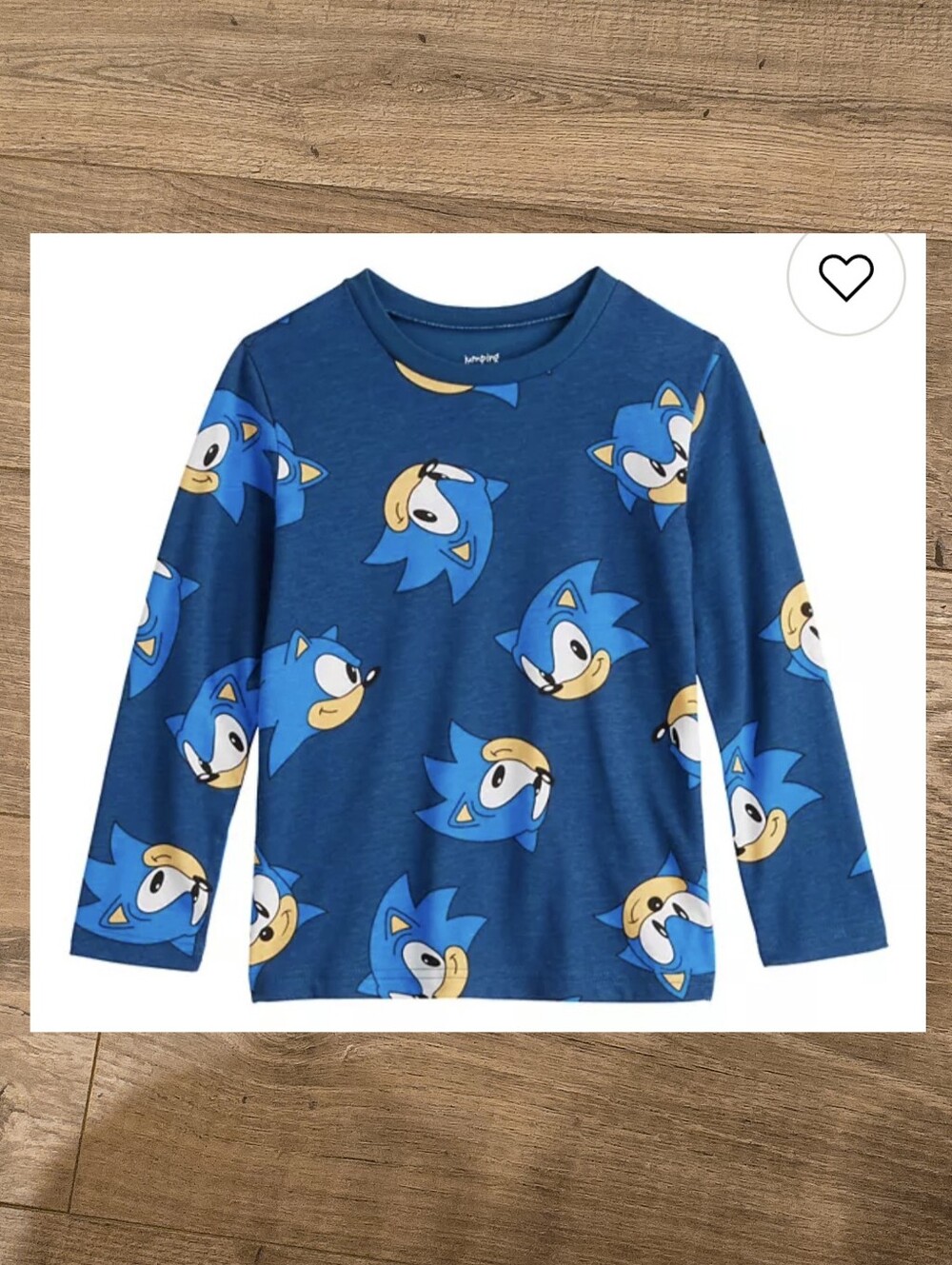 🌻 NWT Sonic The Hedgehog Boys Navy Blue Long Sleeve Shirt Size 4